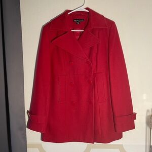New York & Company Women’s Red Pea Coat - Size 8